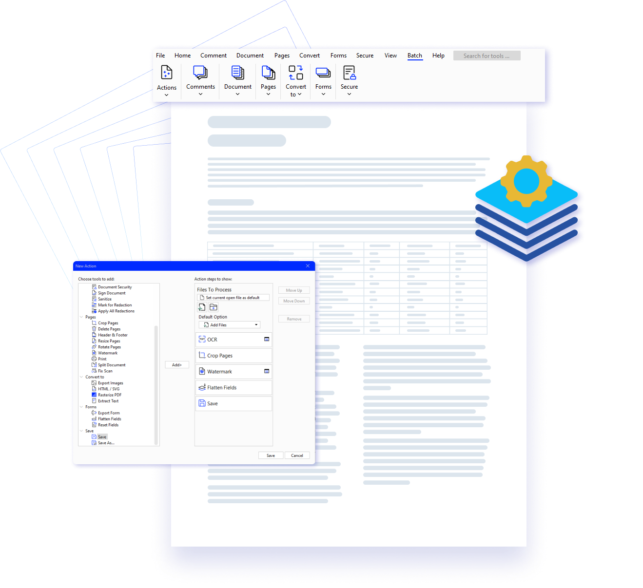 Jimat masa dengan tindakan kelompok apabila bekerja dengan fail PDF