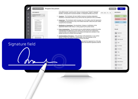 Xodo Sign, sign documents with secure, legally binding electronic signatures 