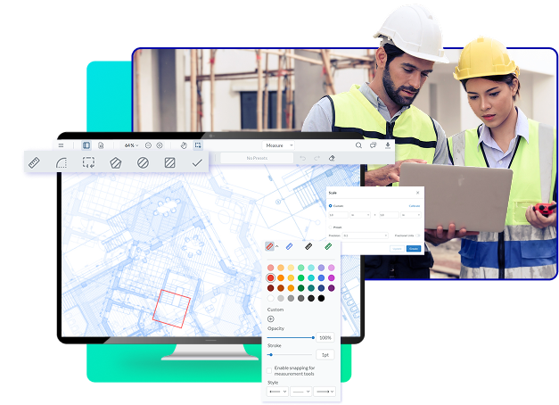 PDF-programvare og dokumenthåndteringsverktøy for team innen arkitektur, ingeniørfag og konstruksjon