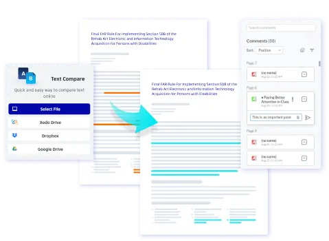 Document version comparison and blueprint overlays to prevent rework and meet deadlines