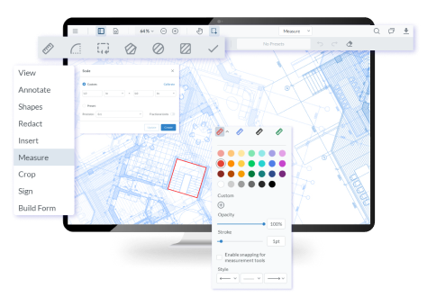 Advanced document markup, PDF editing and signing for AEC